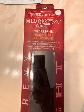 Euronext 18" Clip-In Human Hair Extensions - Dark Brown
